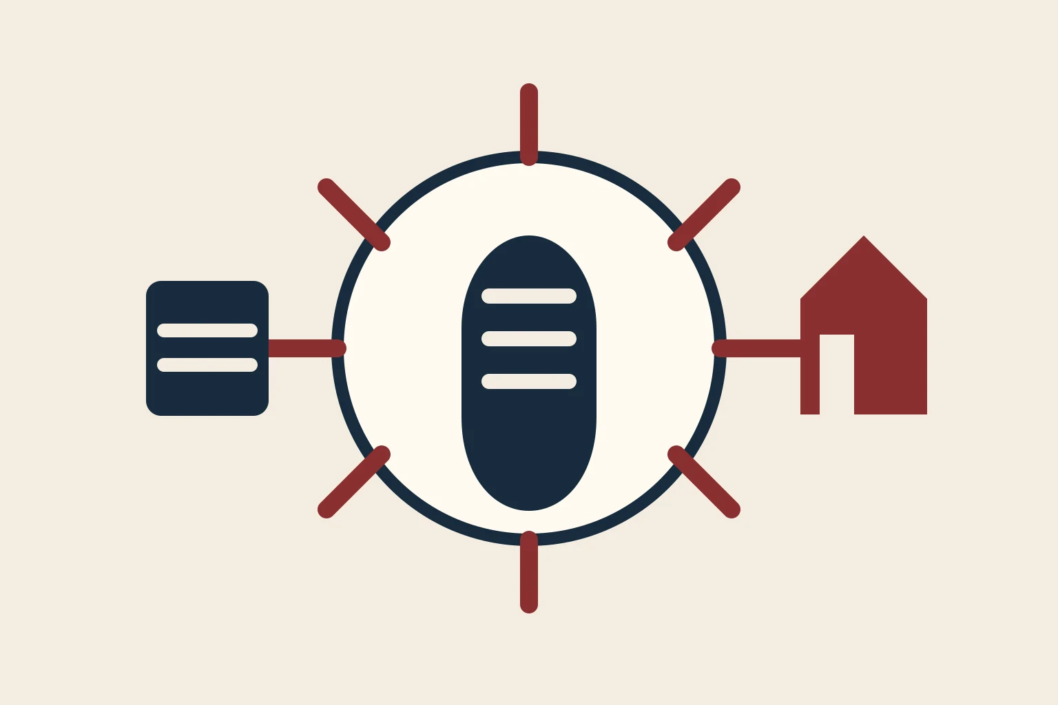 Abstract illustration linking infection prevention across health and social care settings