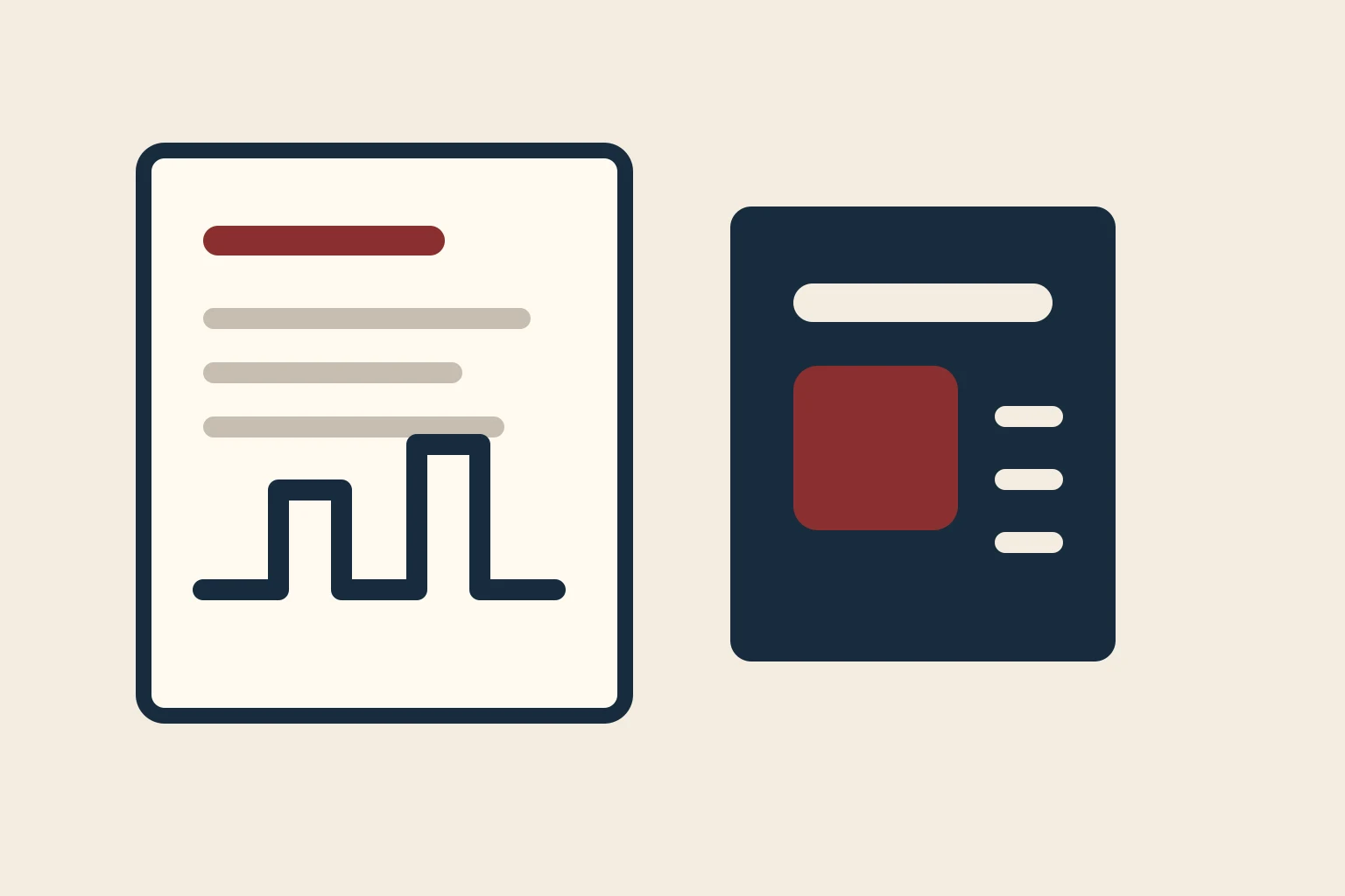 Abstract illustration of funding documents and a nursing course timetable